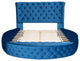 Full/Queen Upholstered Frame Platform Bed with Storage on Both Sides, Blue, Full