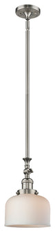 Large Bell 1-Light LED Pendant, Brushed Satin Nickel, Glass: Matte White Cased