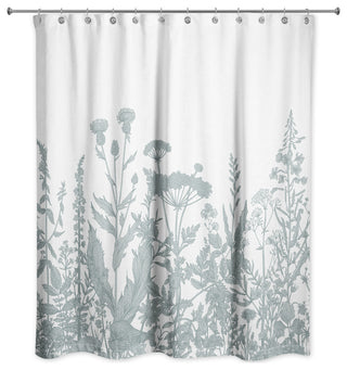 Soft Blue Wildflowers 71x74 Shower Curtain