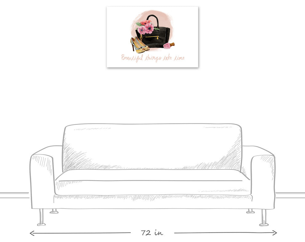 Beautiful Things Take Time 30x20 Canvas Wall Art