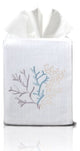 Tissue Box Cover, Coral duck egg blue
