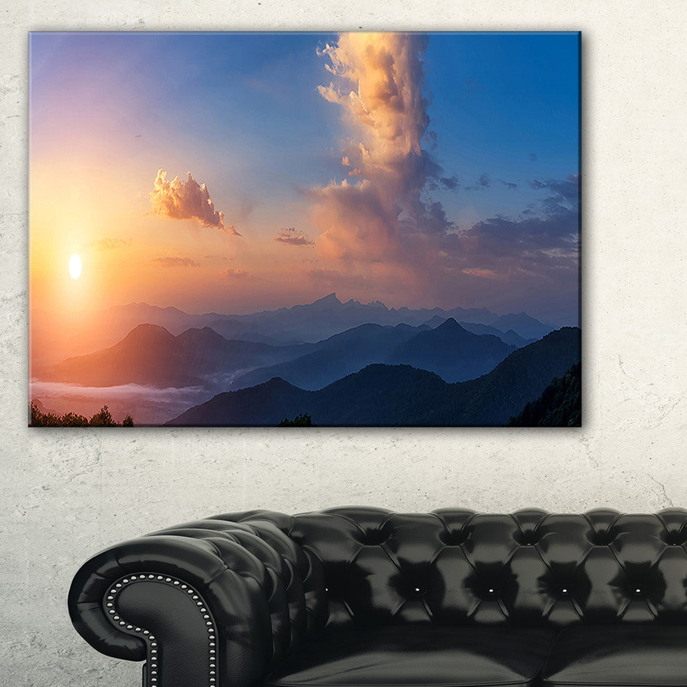 "Dark Cloudy Sky Above Mountains" Landscape Photo Wall Art, 40"x30"
