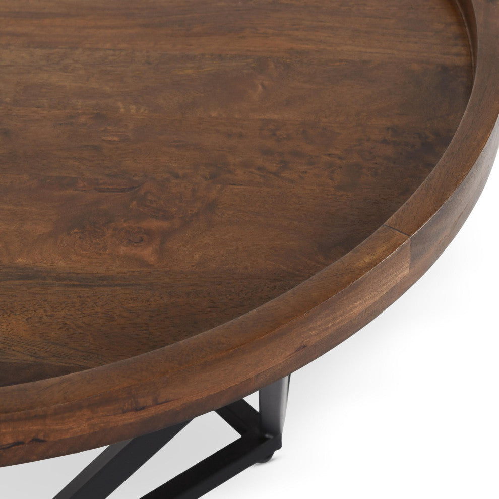 Lamar Mango Wood Coffee Table, Medium Brown