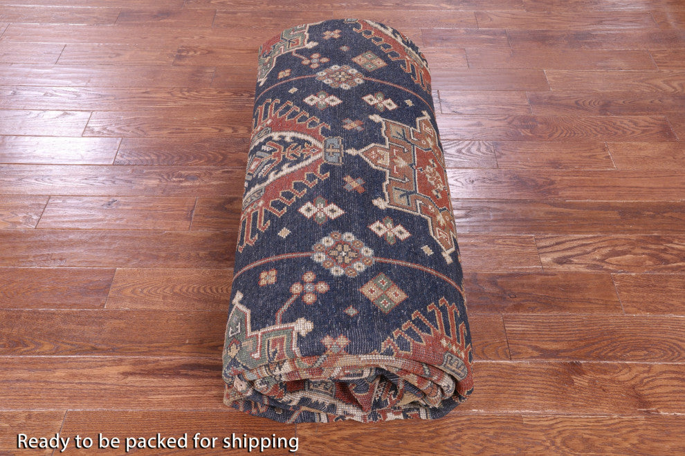 9' 9" X 13' 11" Heriz Serapi Hand-Knotted Wool Rug - Q15994