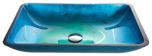 Polished Chrome Kraus GVR-204-RE-CH 22''. Rectangular Tempered Glass Sink