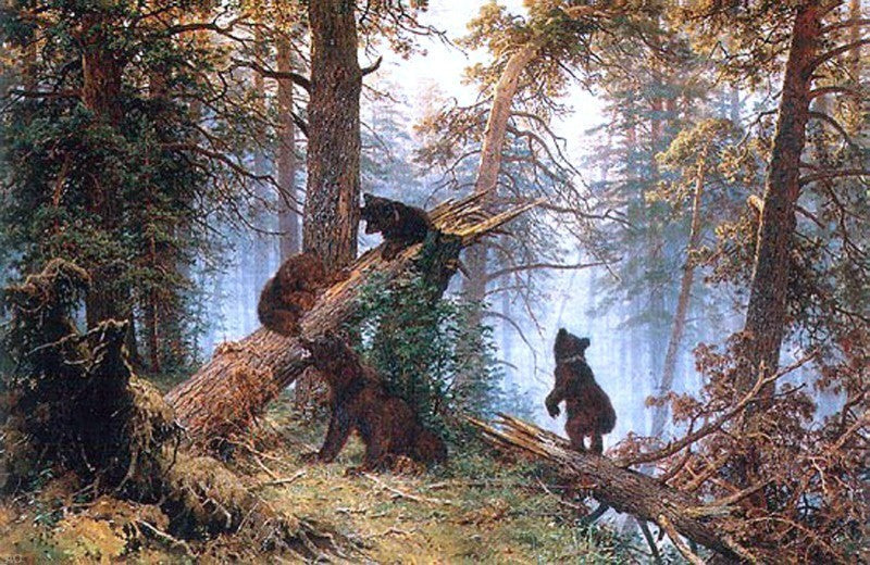 Ivan Ivanovich Shishkin Morning in the Pine-tree Forest Wall Decal