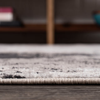 Storm Modern Abstract Area Rug, Gray/Cream, 2 X 8