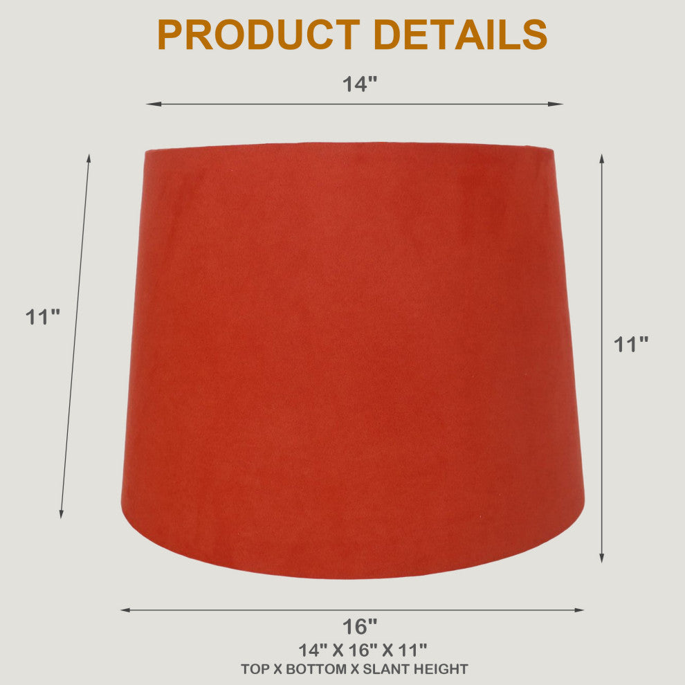 12" Suede Hardback Lamp Shade, Salmon