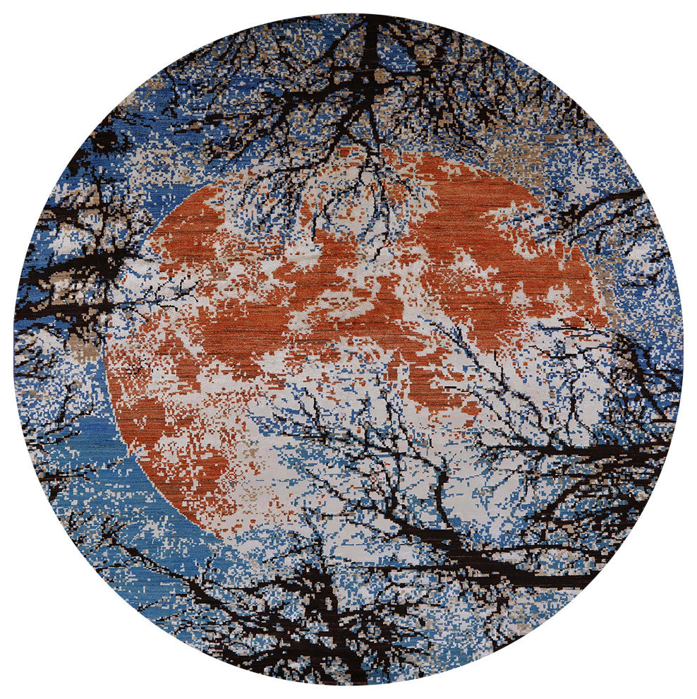 Ahgly Company Indoor Round Mid-Century Modern Area Rugs, 6' Round