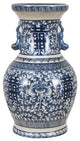 Oriental Blue and White Double Happiness Porcelain Vase 14"