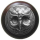 Wise Owl Walnut Wood Knob, Antique-Style Pewter