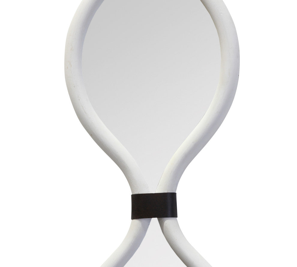 HomeRoots White Metal Teardrop Framed Wall Mirror