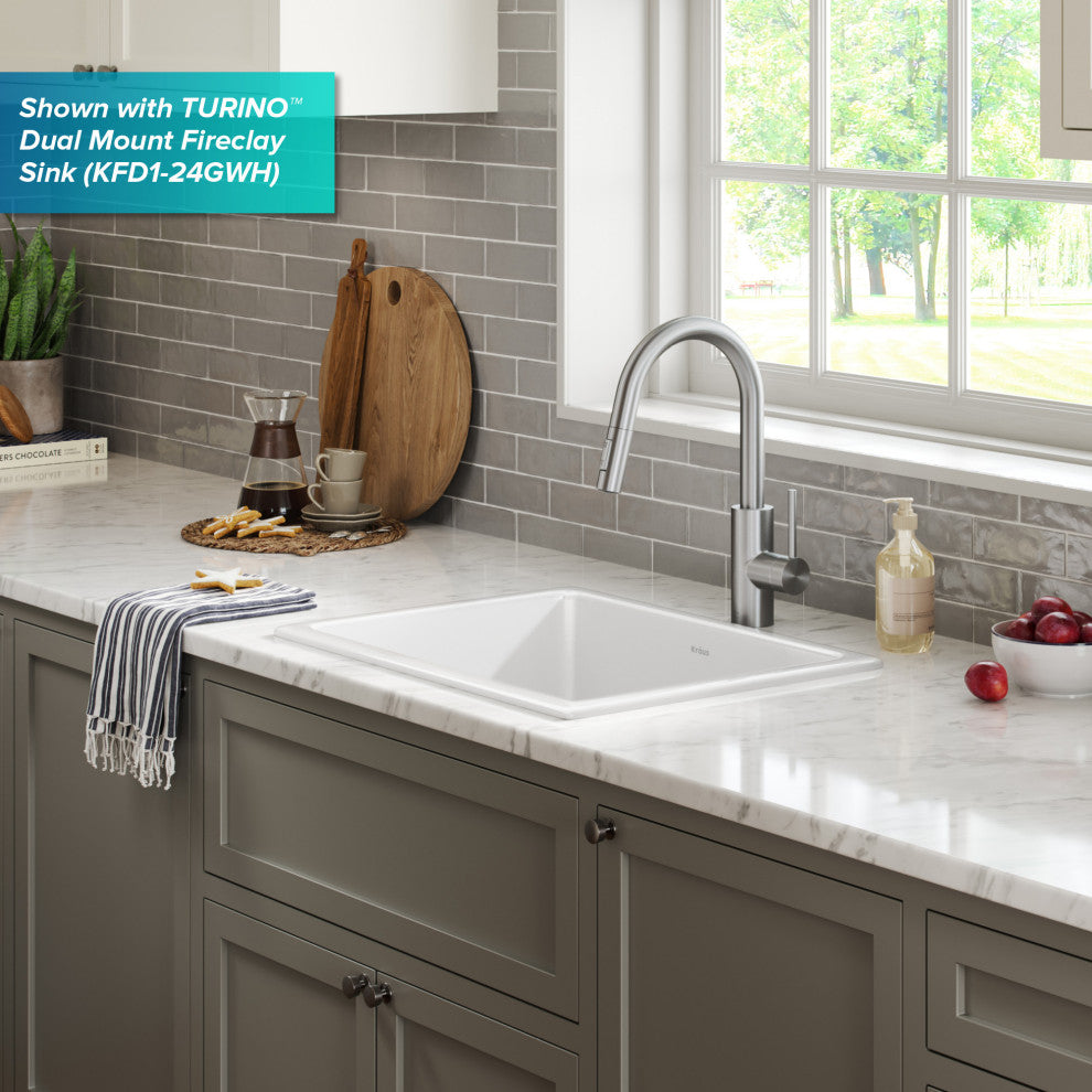 Oletto Pull-Down 1-Hole Kitchen Faucet, Spot Free Stainless Steel
