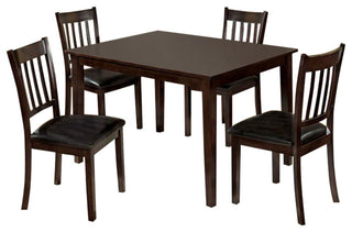 West Creek Transitional 5Pc Dining Table Set, Espresso Finish