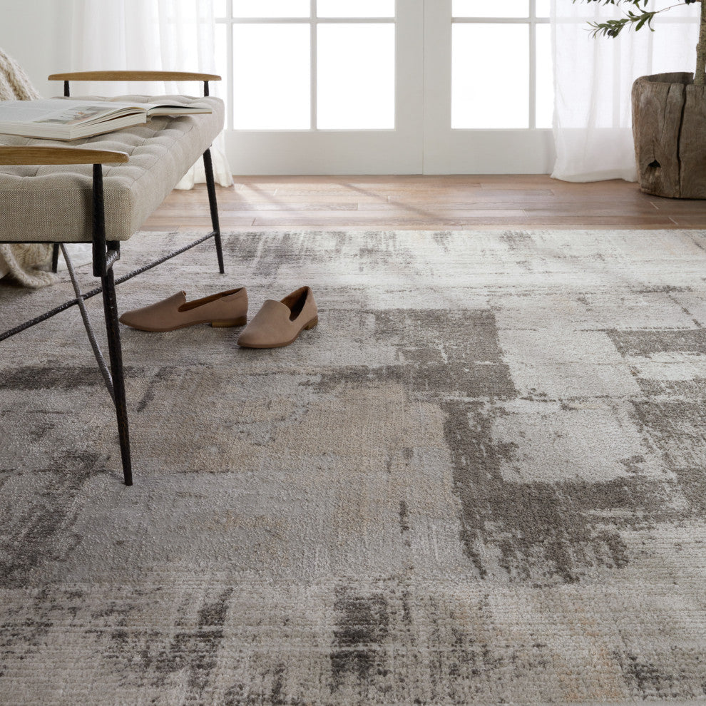Jaipur Living Proto Abstract Cream/ Taupe Area Rug 10'2"X14'