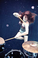 Underwater Drummer "Hit Like A Girl" Photographaph, 8x12, Photographic Print