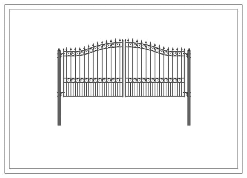 Aleko Dual Driveway Gates Iron Gates Steel Gate London Style 16'