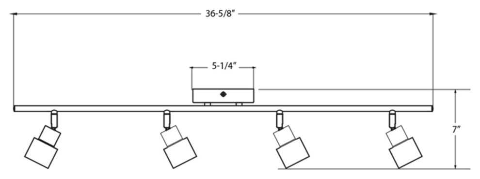 Chappelle LED Fixed Rail, Satin Nickel