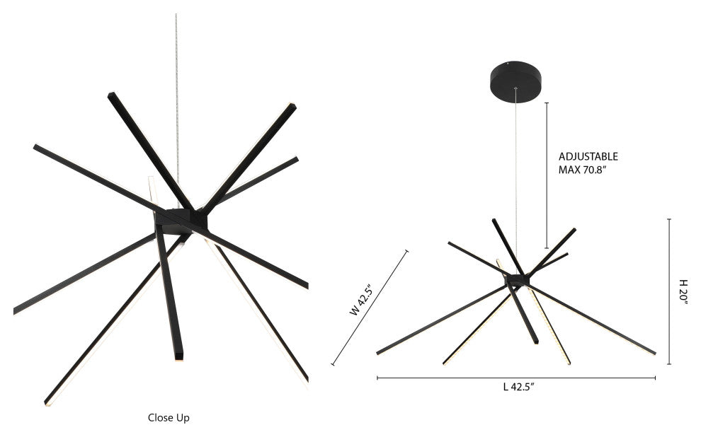 Black Linear Starburst Chandelier