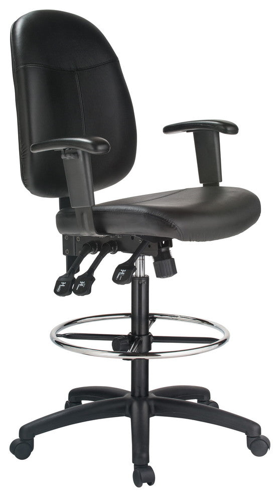 Extra Tall Ergonomic Leather Drafting Chair