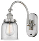 Bell Sconce, Brushed Satin Nickel, Clear, Clear