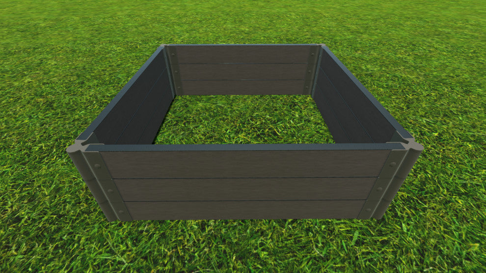 Weathered Wood Raised Garden Bed 4'x4'x16.5", 2" Profile