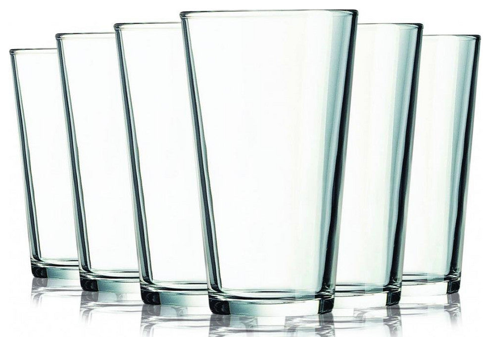Mixing Colored Accent 16 oz Glasses set of 6, Clear