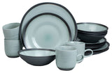 Diana 16 Piece Reactive Metallic Porcelain Dinnerware Set, Service for 4