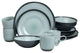 Diana 16 Piece Reactive Metallic Porcelain Dinnerware Set, Service for 4