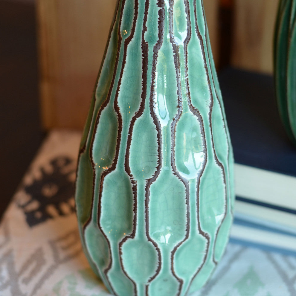 Geometric Green Vases