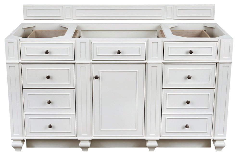 Bristol 60" Single Vanity Bright White, Carrara Marble