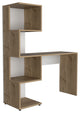 Delhi Desk with Bookcase and 4 Storage Shelves, Light Oak/White