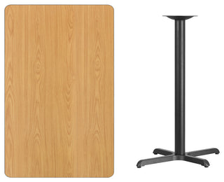 30"x48" Natural Laminate Table Top With 22"x30" Bar Height Table Base