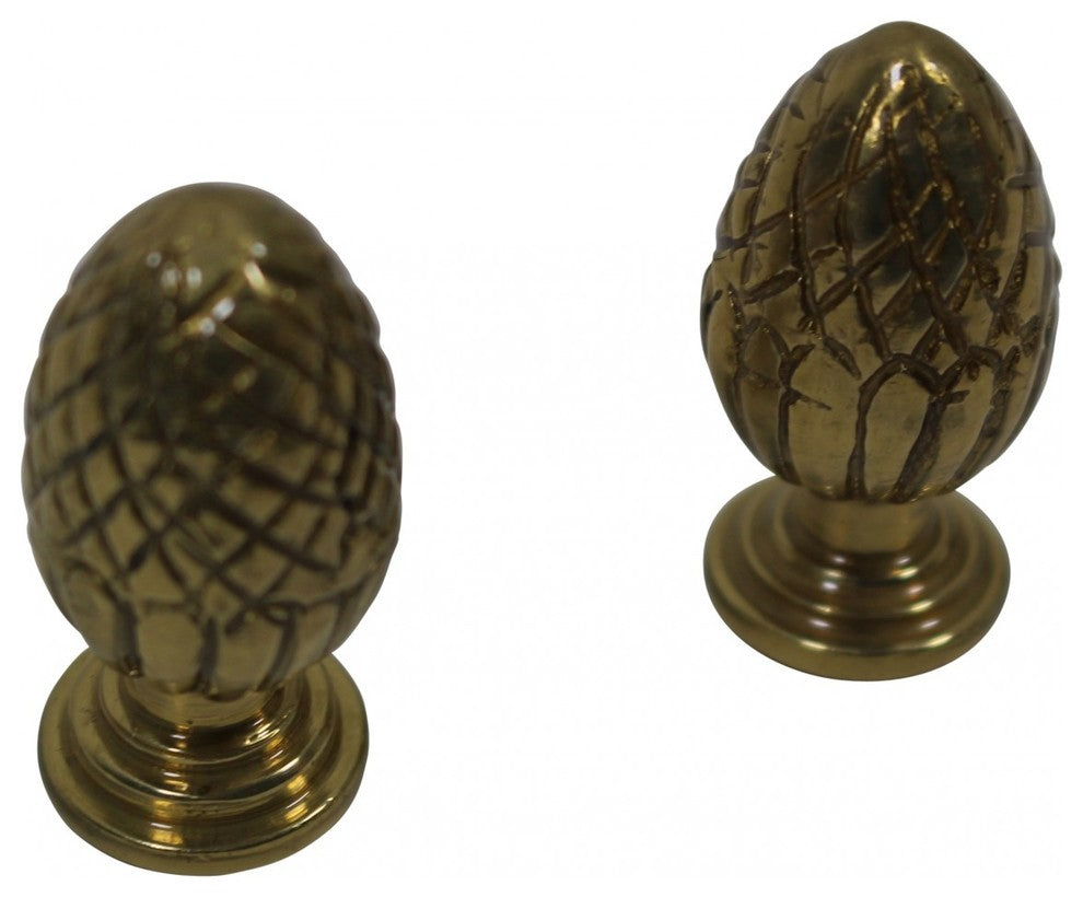 Renovators Supply Brass Stair Carpet Rod Ball Finial Tip Pair Pineapple design