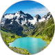 Mountain Lake, Landscape Photography Round Wall Art, 11"