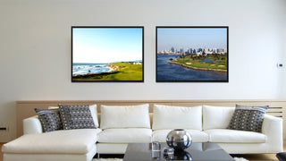 Halfmoon Bay Golf Course Photo Print on Canvas with Picture Frame, 22"x29"