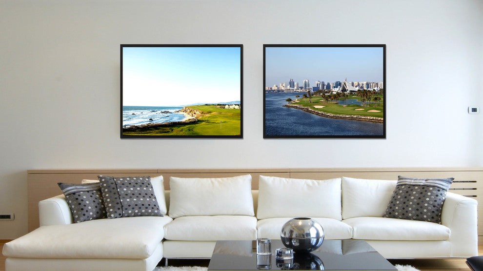 Halfmoon Bay Golf Course Photo Print on Canvas with Picture Frame, 22"x29"