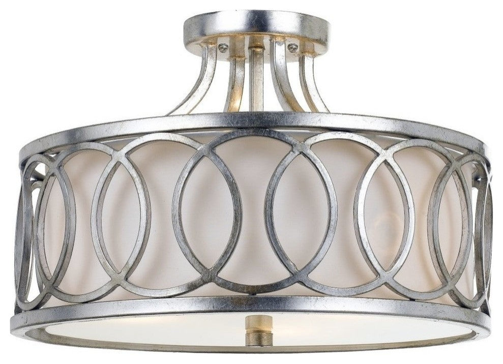Graham 3-Light Ceiling Mount, Antique Silver Finish