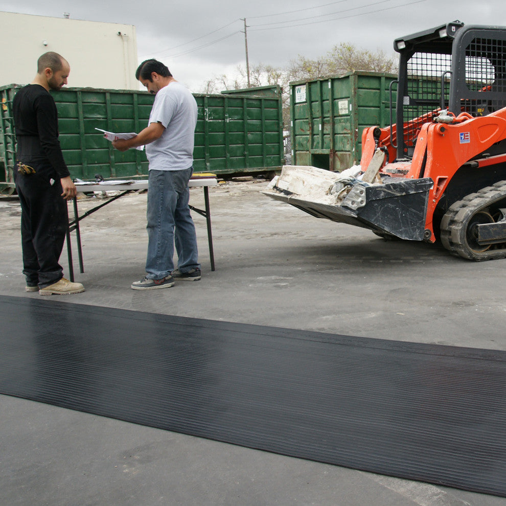 Wide-Rib Corrugated Rubber Runners, 3mm Thick, 4'x6' Utility Runner