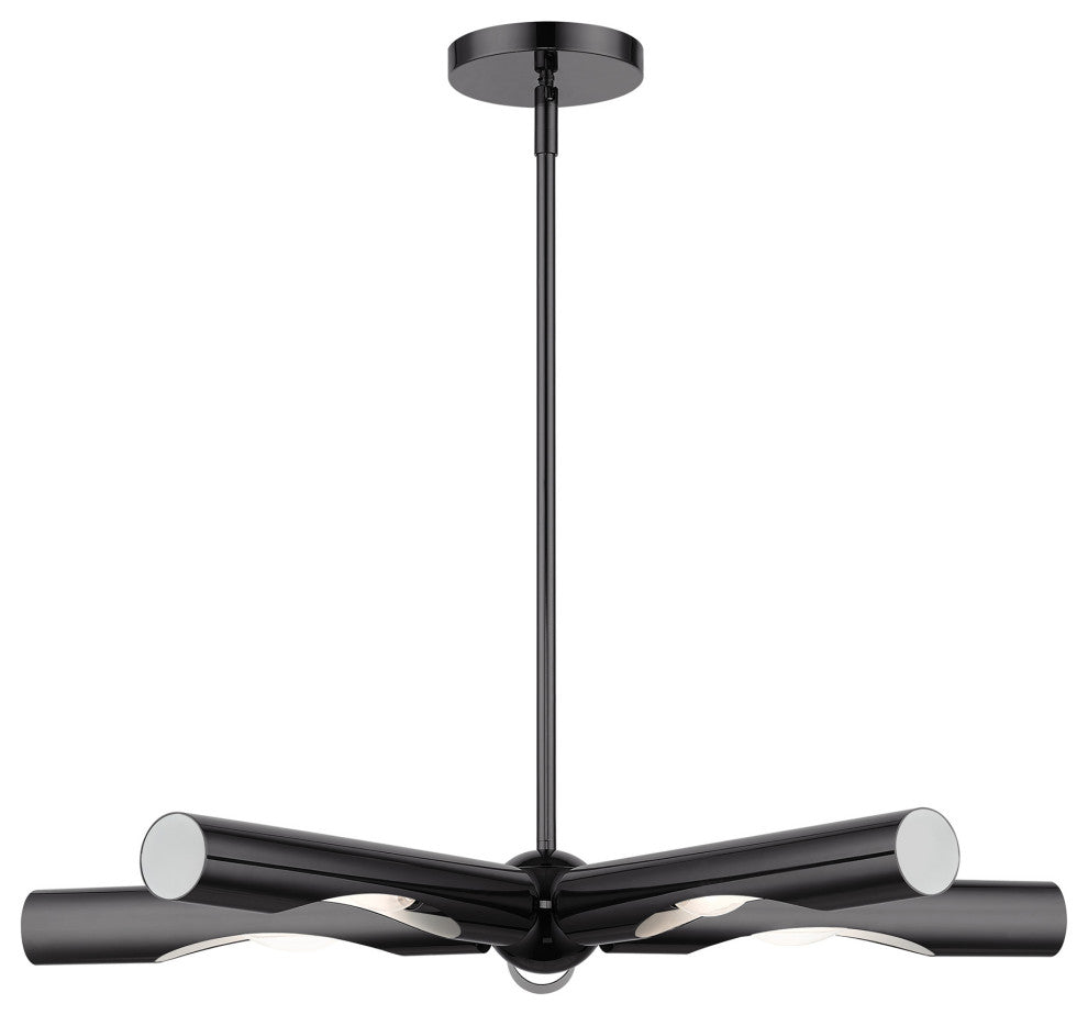 Black Chrome Contemporary, Minimal, Industrial, Urban, Sleek Chandelier