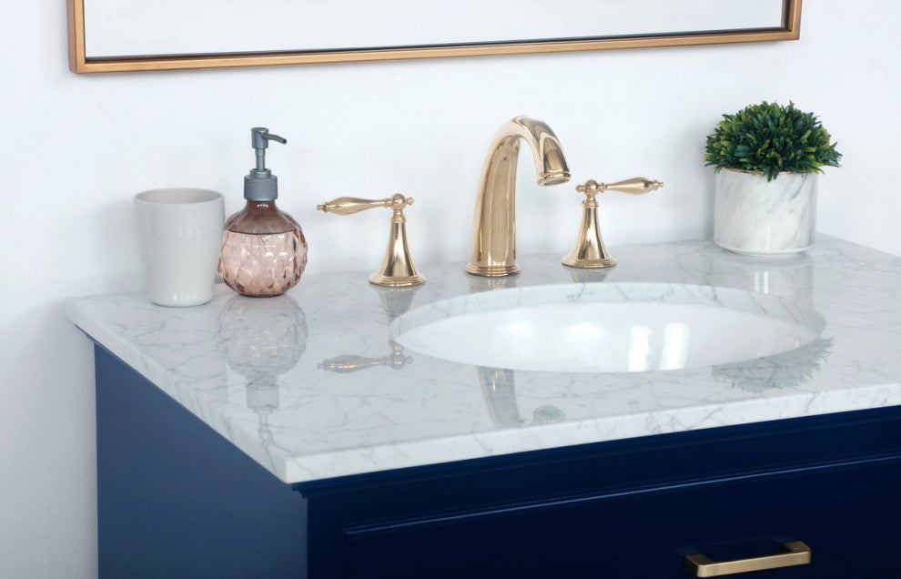 Amber Single Bathroom Vanity, Blue, Blue, 32"