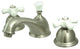 Kingston Brass Widespread Bathroom Faucet With Brass Pop-Up, Brushed Nickel