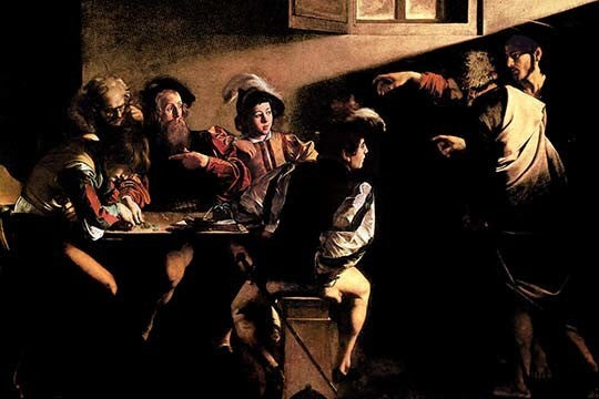 The Calling of Saint Mathew - Canvas Poster 20" x 30"