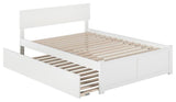 Bowery Hill Full Platform Panel Bed with Trundle in White