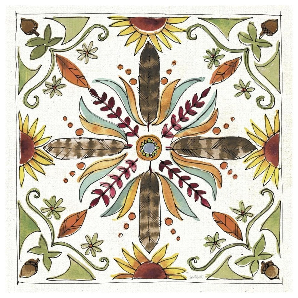 "Festive Foliage VIII" Digital Paper Print by Anne Tavoletti, 38"x38"