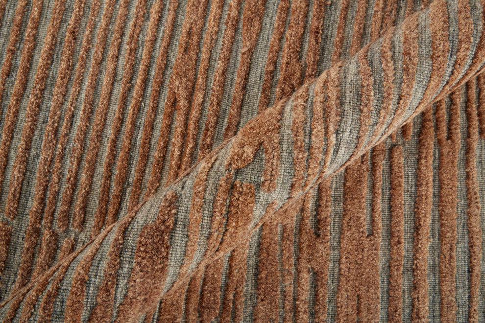 Braeside T8005 Transitional/Casual Area Rug, Orange/Gray, 8'x10'