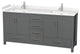 72" Double Bath Vanity Dark Gray, Carrara Cultured Marble Countertop, Sinks