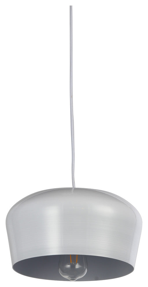 Beaut 1 Light Pendant, White, 12"x12"