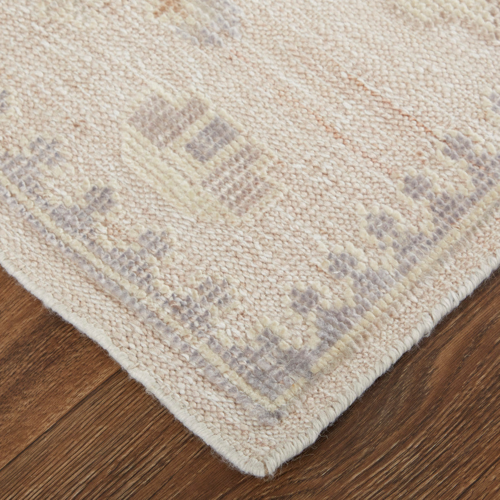 Weave & Wander Tierney Eco Friendly PET Oushak Rug, Ivory/Tan/Opal Gray, 5' X 8'