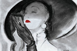"Hat Lady 1" Painting Print on Wrapped Canvas